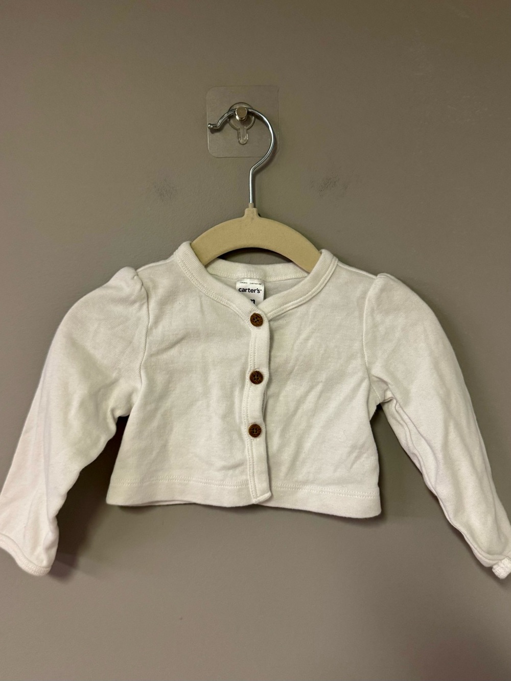 Carter's Cream Long-Sleeve Button Front Baby Cardigan